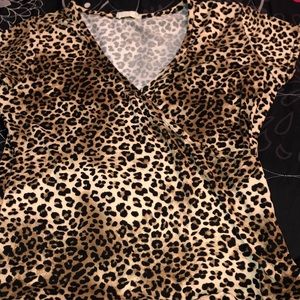 cheetah print wrap top